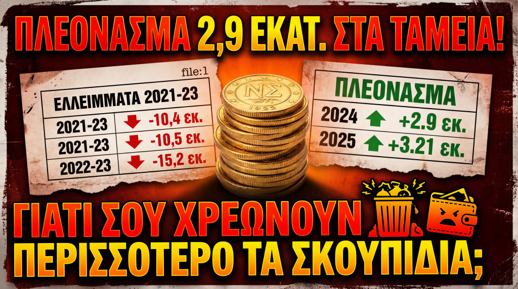 «ΠΛΕΟΝΑΣΜΑ 2,9 ΕΚΑΤ. ΣΤΟΝ ΔΗΜΟ ΝΕΑΣ ΣΜΥΡΝΗΣ: ΓΙΑΤΙ ΣΟΥ ΧΡΕΩΝΟΥΝ ΠΕΡΙΣΣΟΤΕΡΑ ΤΑ  ΣΚΟΥΠΙΔΙΑ;