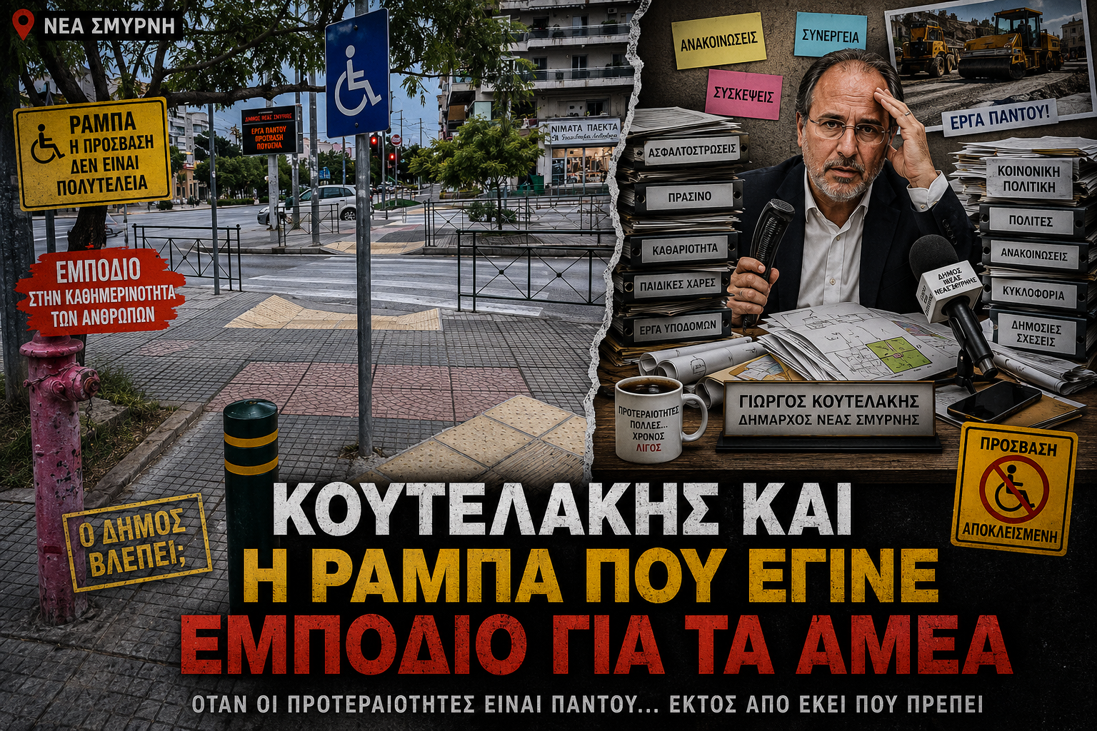 Κουτελάκης και η ράμπα που έγινε εμπόδιο για τους ΑμεΑ