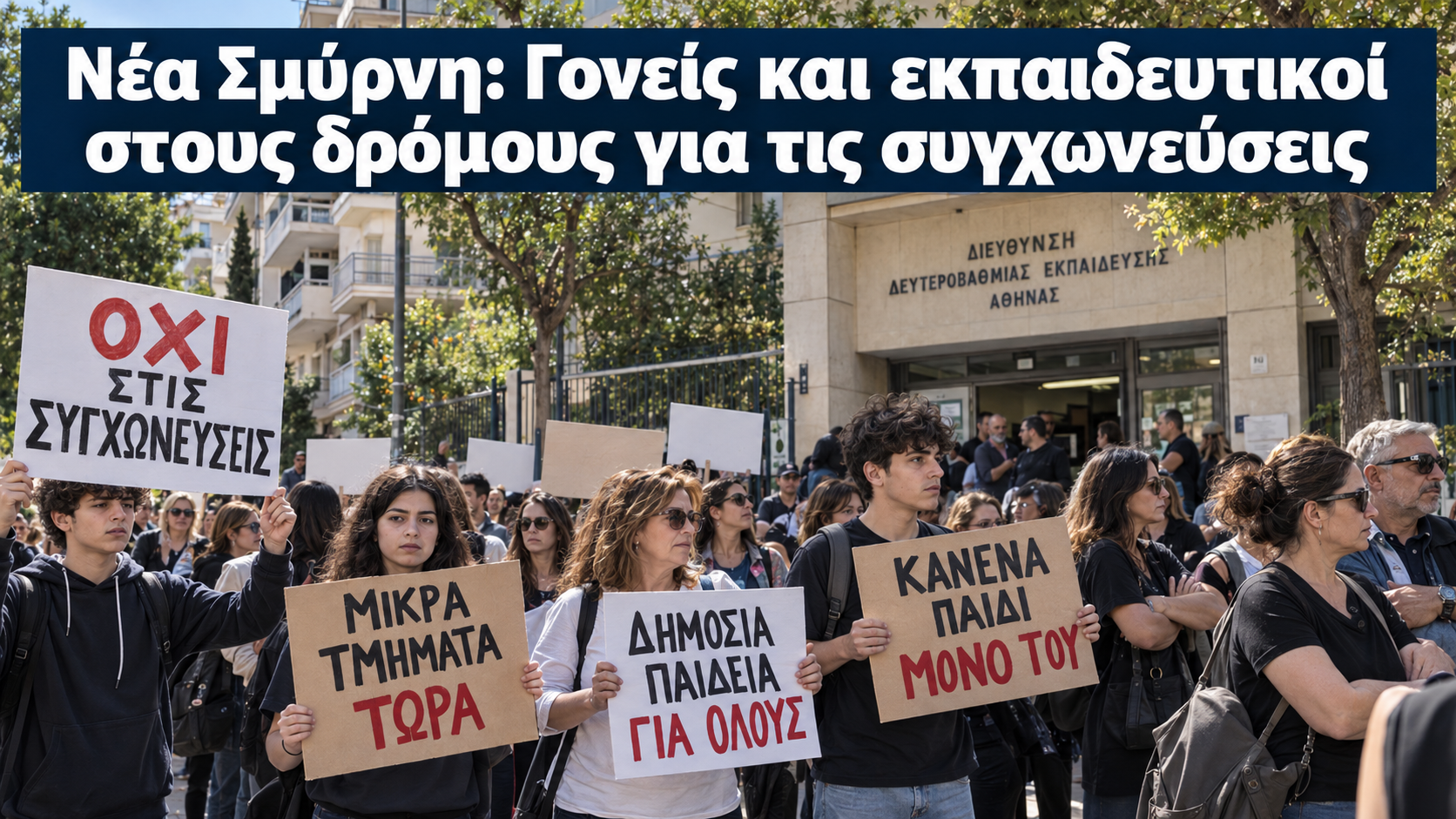 Νέα Σμύρνη: Γονείς και εκπαιδευτικοί διαμαρτύρονται για τις συγχωνεύσεις τμημάτων