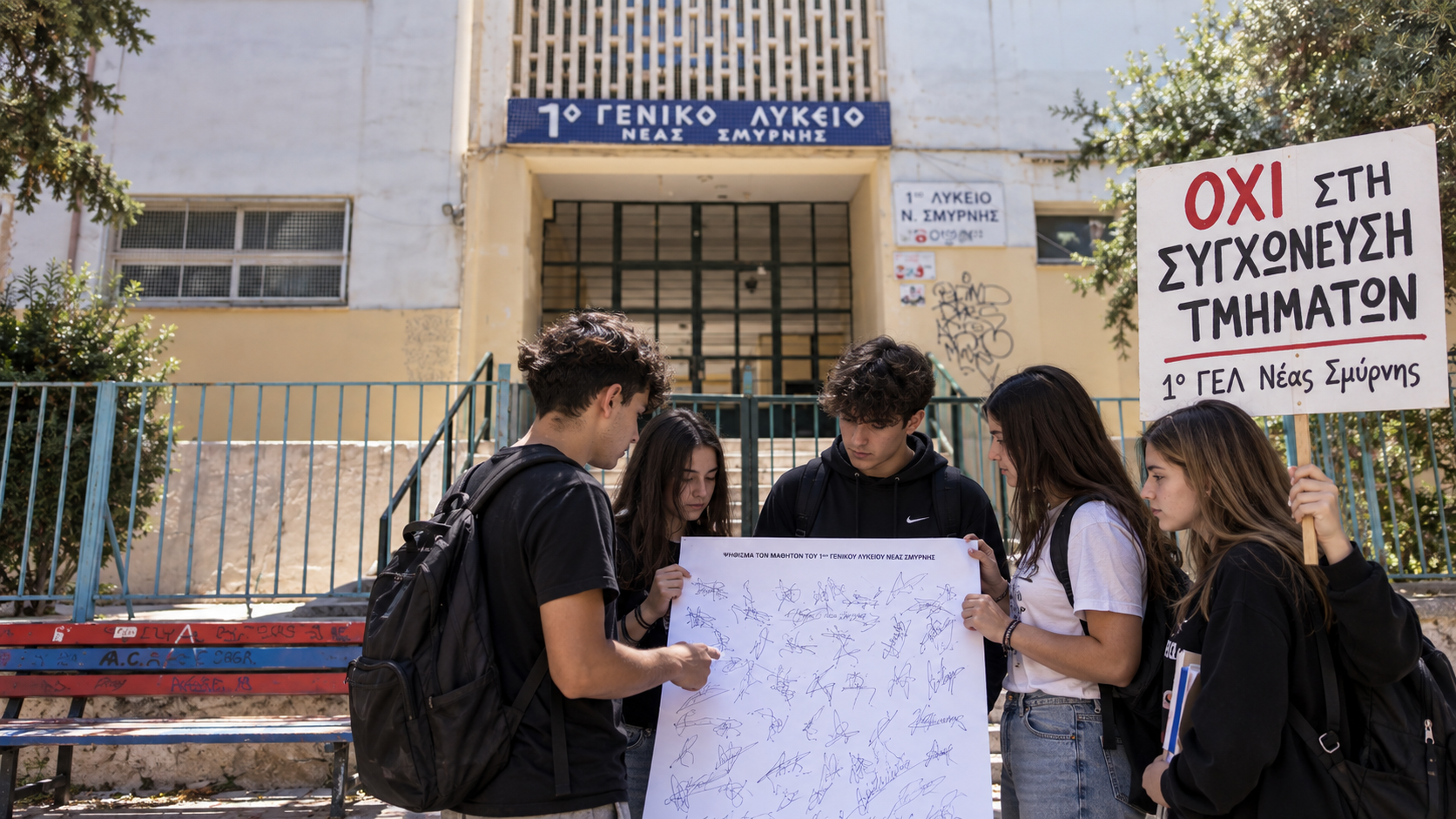 Νέα Σμύρνη: Μαθητές του 1ου ΓΕΛ ζητούν να μη συγχωνευτούν τα τμήματα της Β΄ Λυκείου